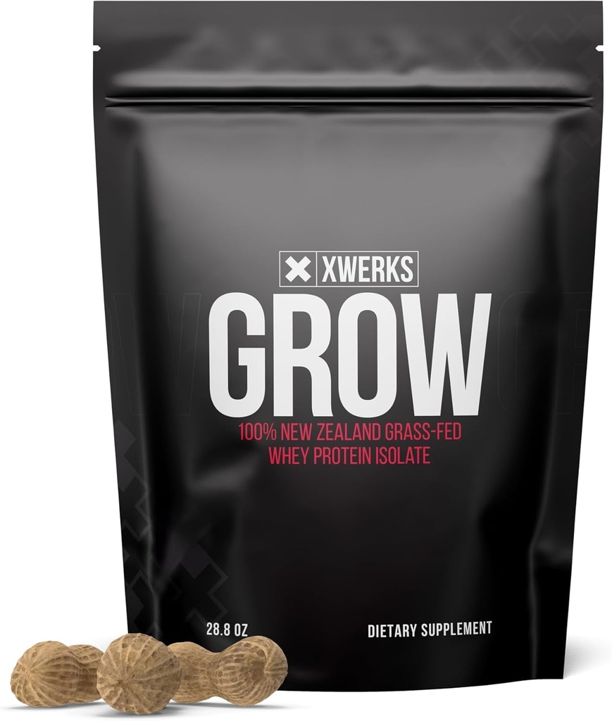 Xwerks Grow 100% New Zealand Grass Fed Whey Protein, 23g Pure Isolate Protein Powder Per Serving, All Natural Paleo and Keto Friendly, Soy Free Gluten Free Easy to Digest, Peanut Butter, 30 Servings 2