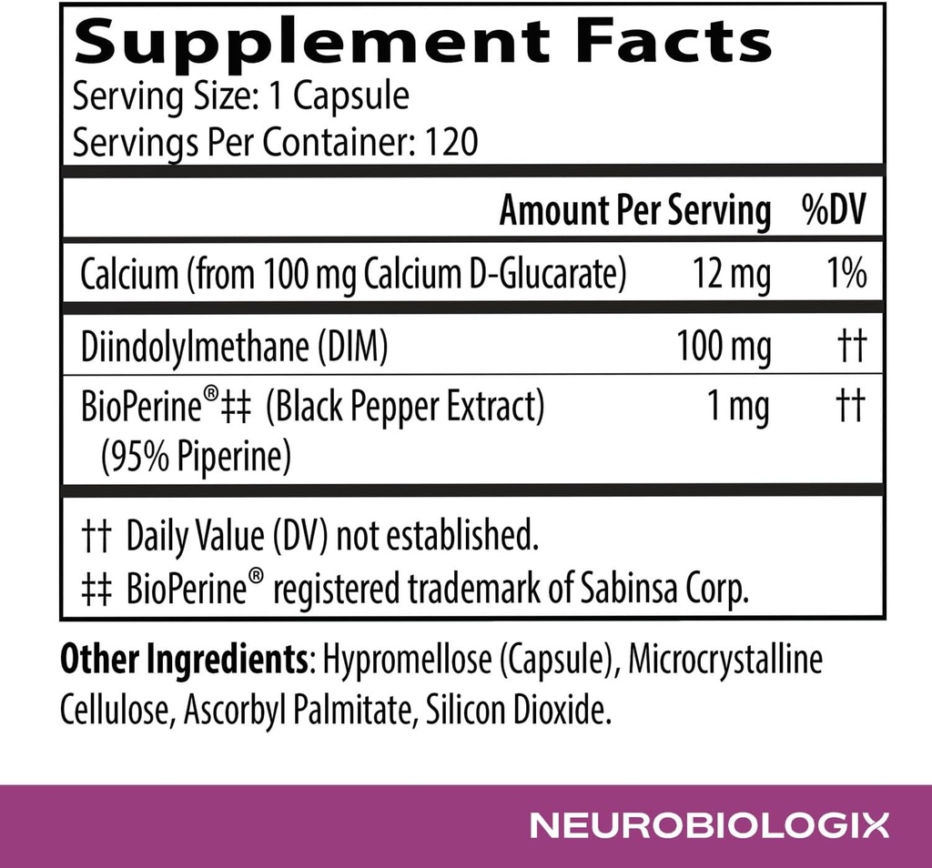 DIM Pro for Optimal Estrogen Metabolism Support – Promotes Balanced Estrogen Levels for Men & Women – Contains DIM, Calcium D-Glucarate, Bioperine for Hormone Balance & Nutrient Absorption Support 6