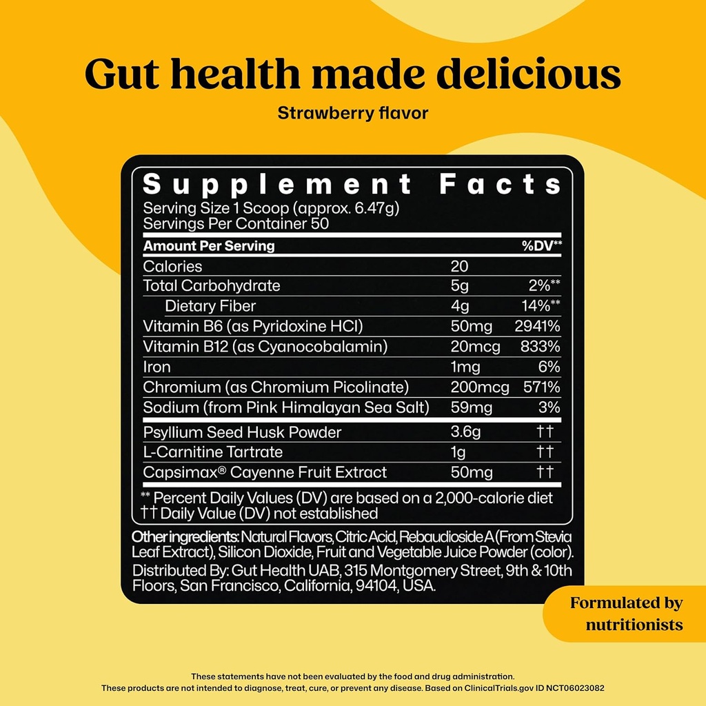 ColonBroom Premium Weight Management Supplement (Strawberry) - Colon Broom Psyllium Husk Fiber Powder Drink - Gluten Free, Non-GMO Colon Cleanse for Bloating Relief & Gut Health, 100 Servings 4