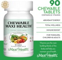Maxi Health Chewable Multivitamin for Kids, Teens and Adults - Cherry Chewable Vitamins for Adults & Children - Kosher Kids Multivitamin + Iron (90 Tablets) 3