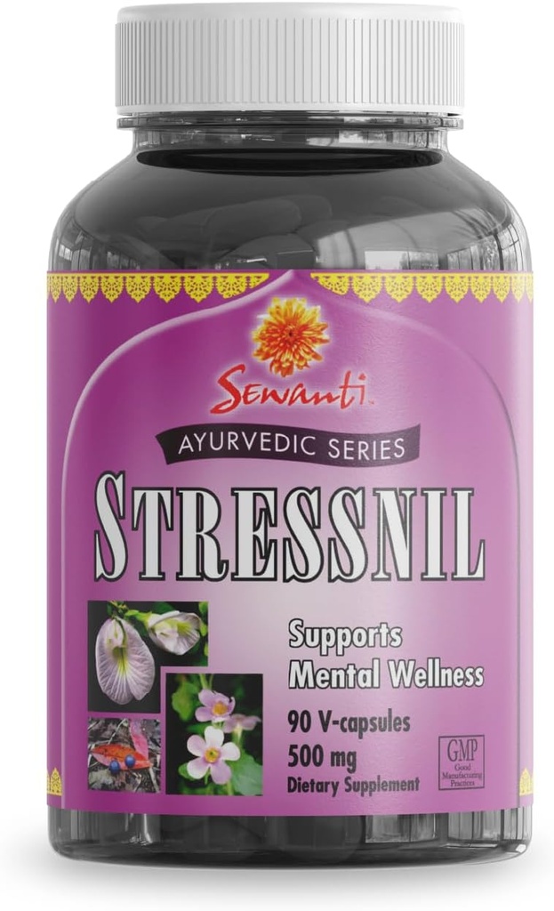 Sewanti Ayurvedic Stressnil Capsules - Herbal Relaxation Supplement- High Potency Extract Capsules 500mg 2