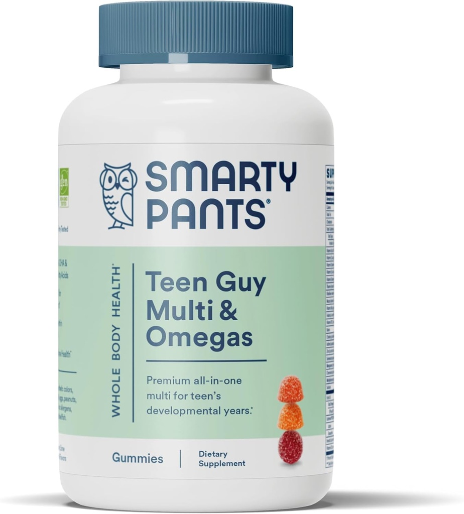 SmartyPants Teen Guy Multivitamin Gummies: Omega 3 Fish Oil (EPA/DHA) & Multivitamin for Men 3