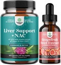 Bundle of Liver Support Supplement with NAC - Herbal Liver Supplement with N Acetyl Cysteine Silymarin Milk Thistle and GSE Grapefruit Seed Extract Liquid for Digestive and Health and Immune Support 2