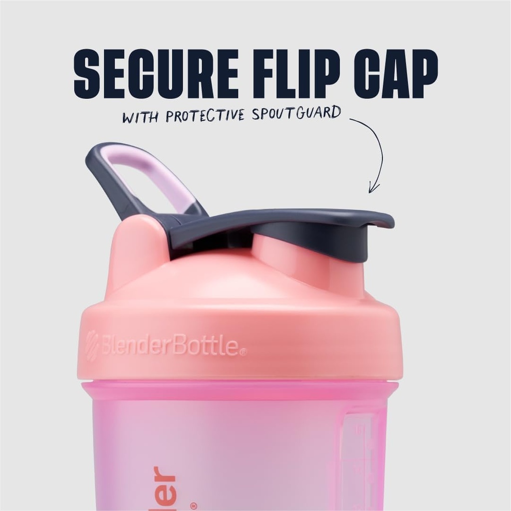 BlenderBottle Shaker Bottle with Pill Organizer and Storage for Protein Powder, Classic V2 ProStak System, 22-Ounce, Pink 4