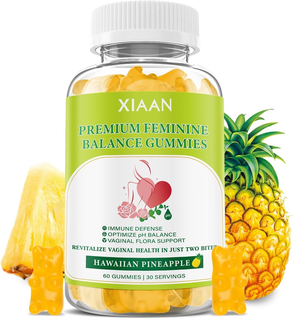 Premium Feminine Balance Gummies for Women's Immune Health, Hawaiian Pineapple Gummies Support PH Balance & Vaginal Health, Vegan, Gluten-Free, 60 Gummies 2