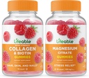 Lifeable Collagen & Biotin + Magnesium, Gummies Bundle - Great Tasting, Vitamin Supplement, Gluten Free, GMO Free, Chewable 2