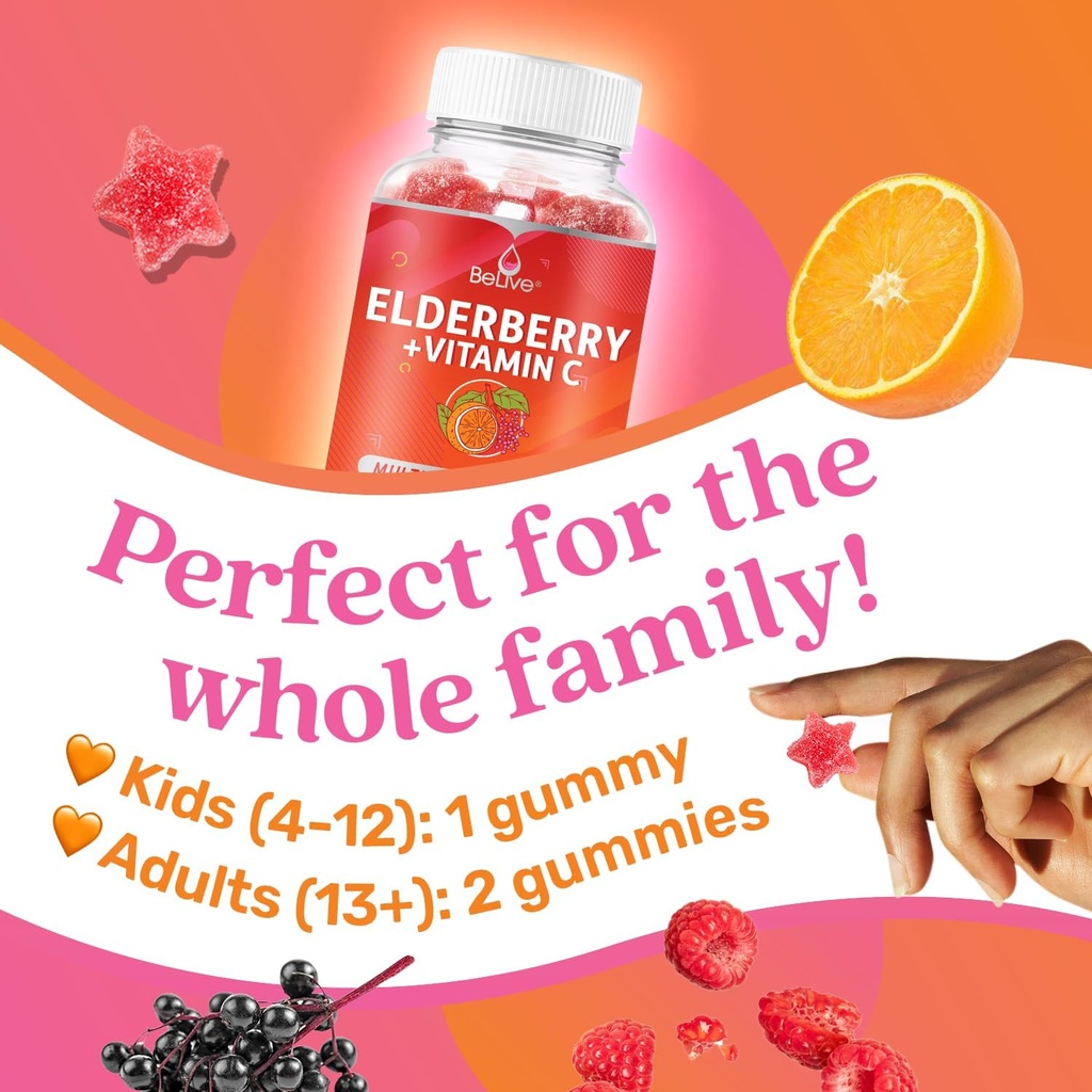 BeLive Elderberry Vitamin C + Turmeric Bundle for Immune Support, Mobility Support, Healthy Bones & Teeth 4