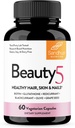 Sandhu's Beauty5 Capsules|60 Vegetarian Capsules| 30 Servings|Skincare Supplement| Supplement for Hair, Skin & Nail- Supports Collagen Synthesis| Keto & Vegan Friendly 2
