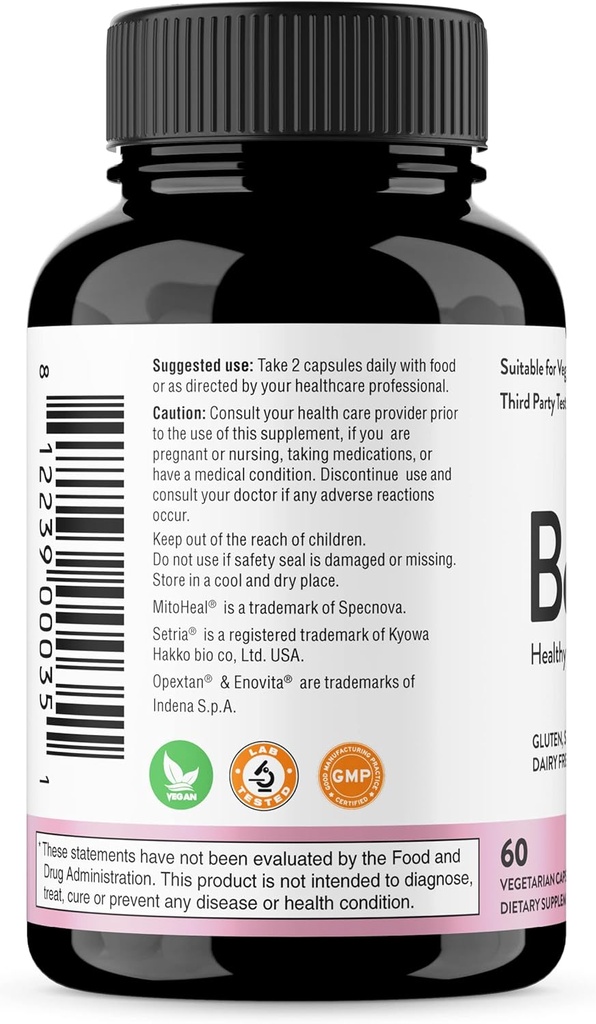 Sandhu's Beauty5 Capsules|60 Vegetarian Capsules| 30 Servings|Skincare Supplement| Supplement for Hair, Skin & Nail- Supports Collagen Synthesis| Keto & Vegan Friendly 3