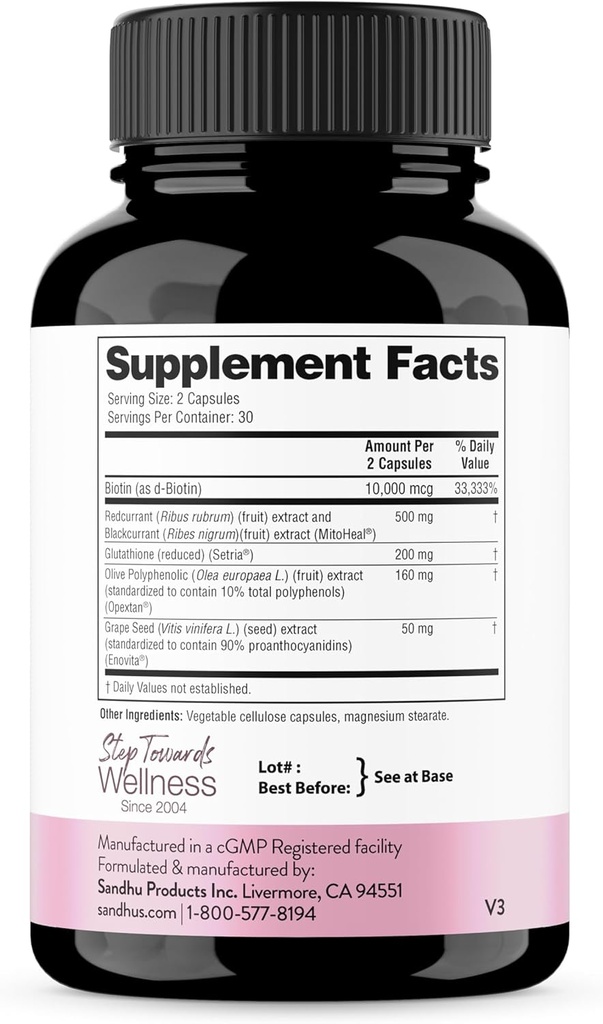 Sandhu's Beauty5 Capsules|60 Vegetarian Capsules| 30 Servings|Skincare Supplement| Supplement for Hair, Skin & Nail- Supports Collagen Synthesis| Keto & Vegan Friendly 6