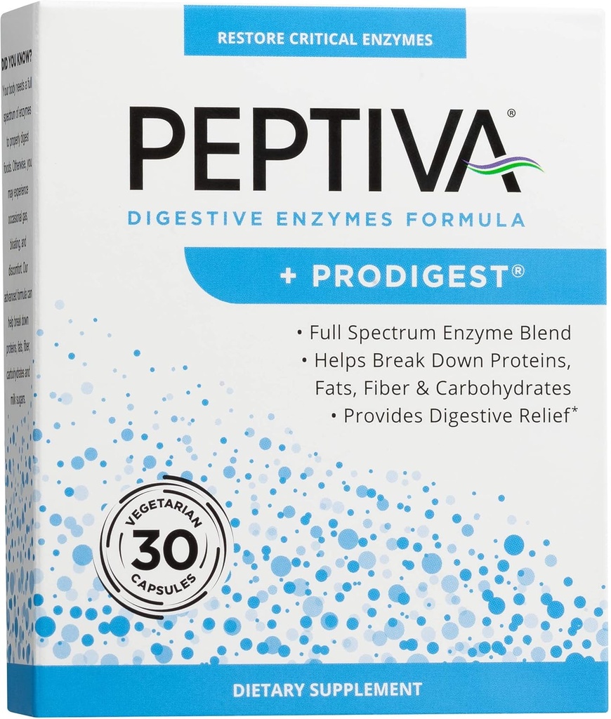Peptiva Probiotic and Sleep Support 30 Count Digestive Enzyme 30 Count 5
