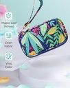 Weekly Pill Organizer 7 Day 2 Times a Day with Maple-Leaf Printed Bag, AMOOS AM PM Pill Holder with Lightproof Canvas Bag, BPA-Free Large Pill Box Case for Vitamin, Supplement, Medication, Fish Oil 3
