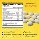 Airborne 1000mg Vitamin C Chewable Tablets Citrus & Very Berry Flavor Bundle - Immune Support Supplement with Zinc and Powerful Antioxidant Vitamins A C & E, (2x96ct bottles)* 4