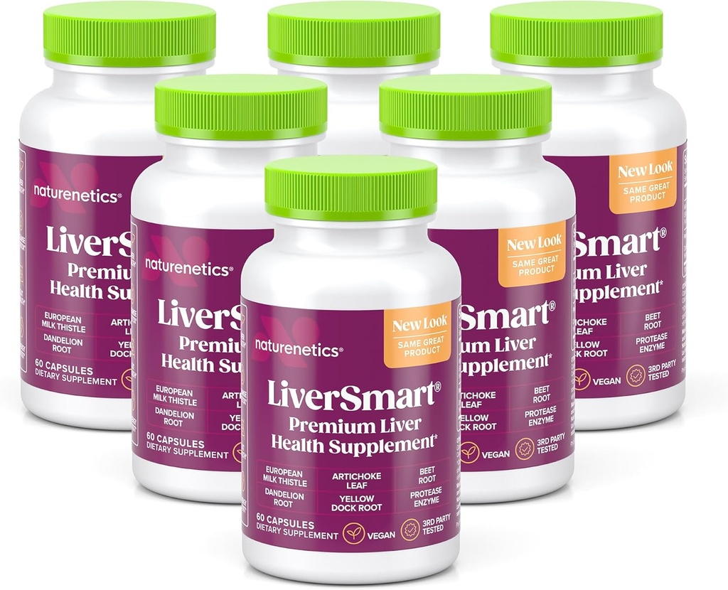 LiverSmart - Liver Cleanse & Repair Formula with European Milk Thistle, Silymarin, Artichoke, Dandelion, Yellow Dock Root, Beet Root - Supplement to Aid, Renew and Support Liver Health (6) 2
