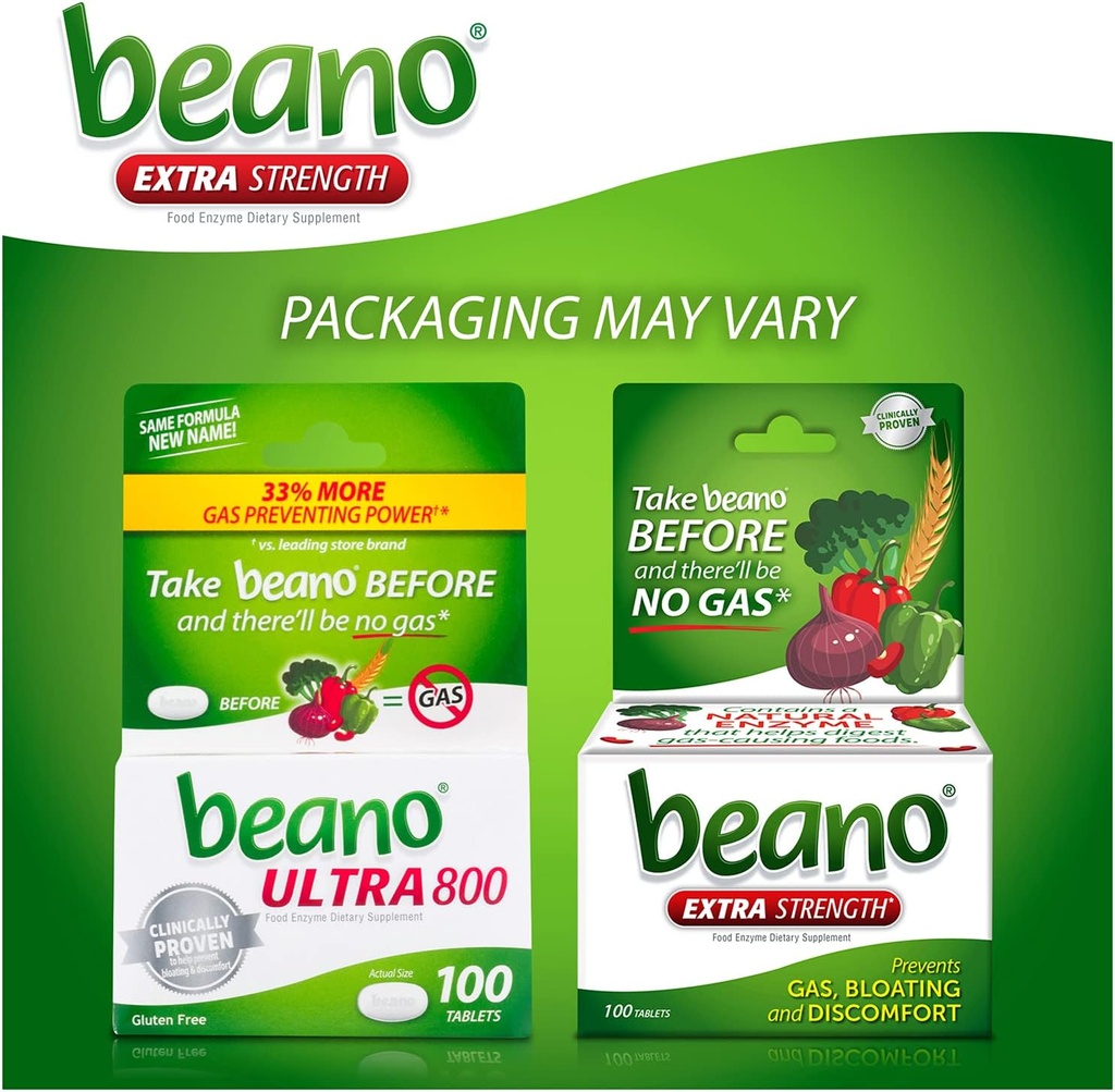 Beano Ultra 800, Gas Prevention and Digestive Enzyme Supplement, 100 Count & Gas-X Maximum Strength Gas Relief Softgels with Simethicone 250 mg for Bloating Relief - 50 Count 4