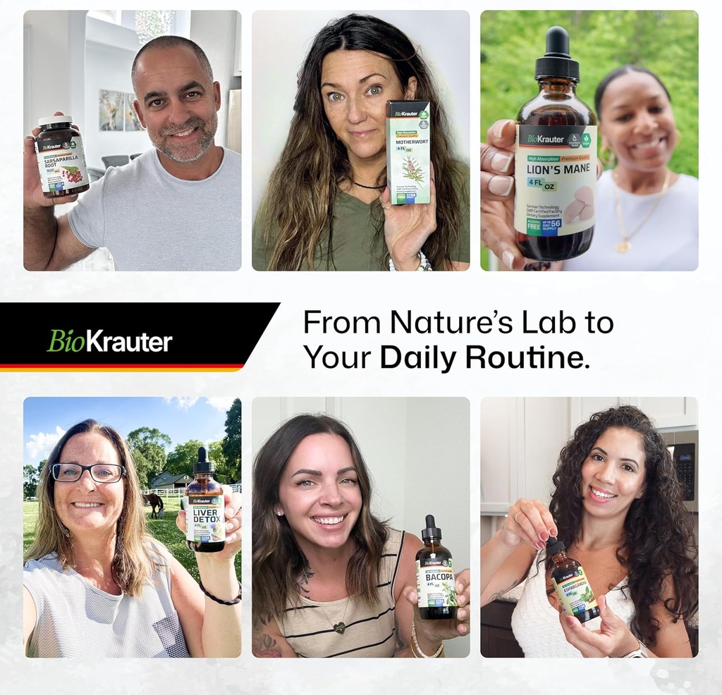 BIO KRAUTER Chaga Mushroom Extract - Chaga Tincture for Immune Support - Vegan, Alcohol & Sugar Free Drops 4 Fl.Oz. 6