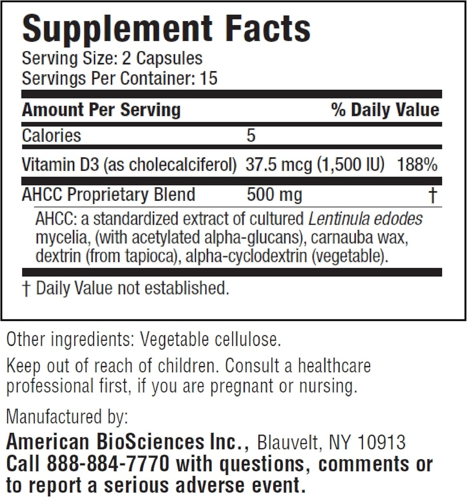 American BioSciences ImmpowerD3 AHCC + Vitamin D3, 30 Count 3