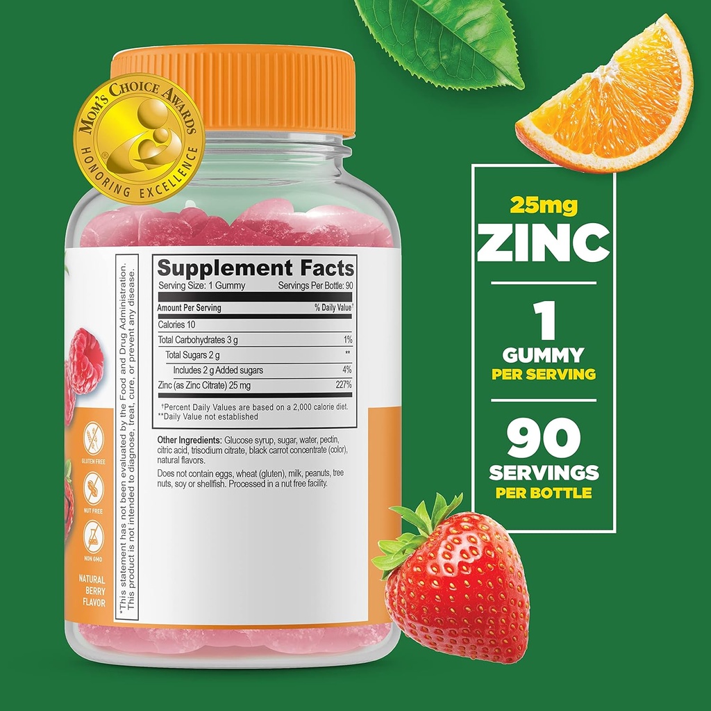 Lifeable Zinc 25mg Kids + Immune Support Kids, Gummies Bundle - Great Tasting, Vitamin Supplement, Gluten Free, GMO Free, Chewable Gummy 3