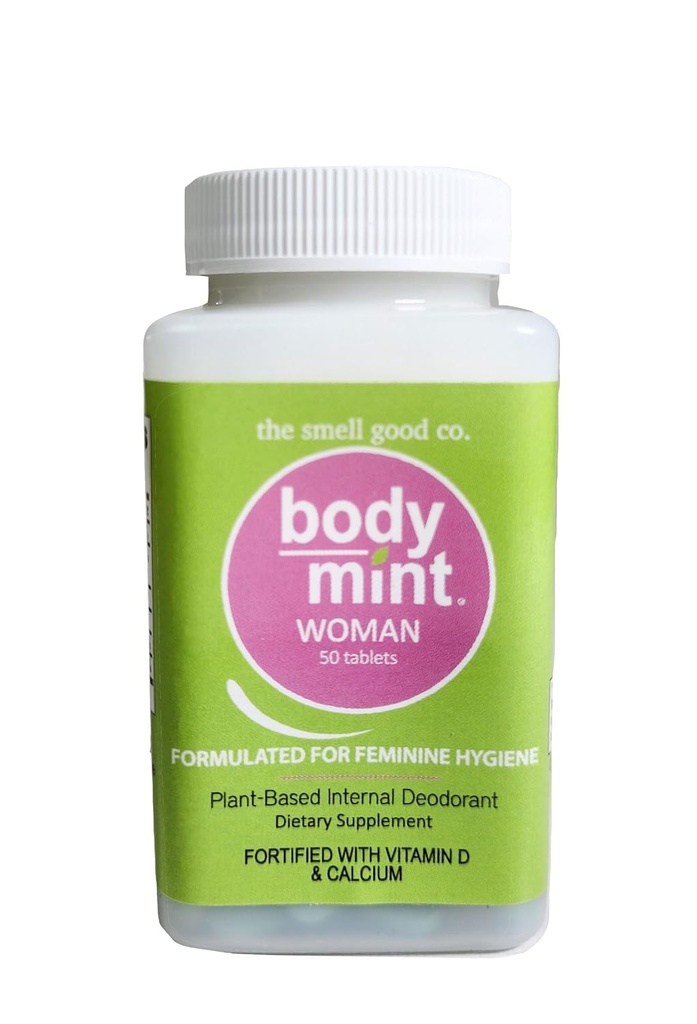 Body Mint Woman | Chlorophyll Deodorizing Supplement for Full Body Feminine Hygiene & Freshness | Aluminum-Free Plant-Based Internal Deodorant | All-Day Protection & Odor Control | 50 tabs 2