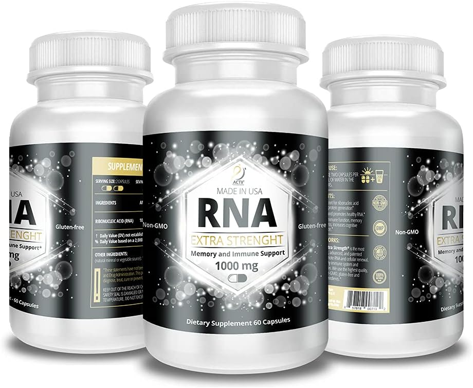 ACTIF RNA Extra Strength 1000 Mg, RNA Supplement with Memory and Immune Support, 60 Capsules 5