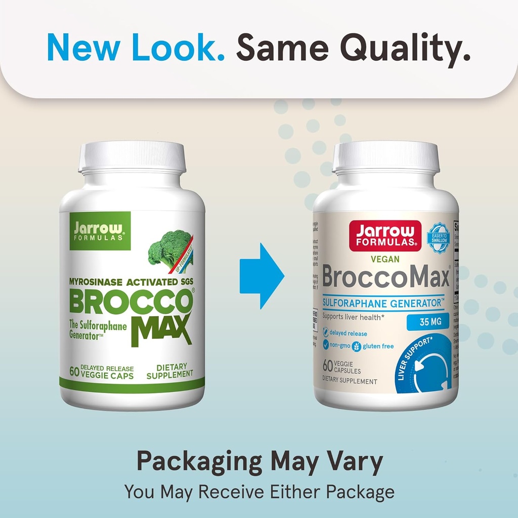 Jarrow Formulas BroccoMax Sulforaphane Generator 35mg w/Sulforaphane Glucosinolate & Myrosinase, Dietary Supplement for Liver Health Support, 60 Delayed Release Veggie Caps, 30 Day Supply(Pack of 12) 3