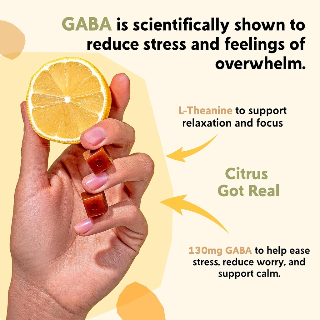 PYM Citrus Mood Chews Support for Stress, Worry & Overwhelm, 120 Count | 130mg GABA, 90mg L-Theanine | Vegan, Non-GMO, Gluten-Free, No Added Sugar | All-Natural Mood Balance Supplement Made in USA 6