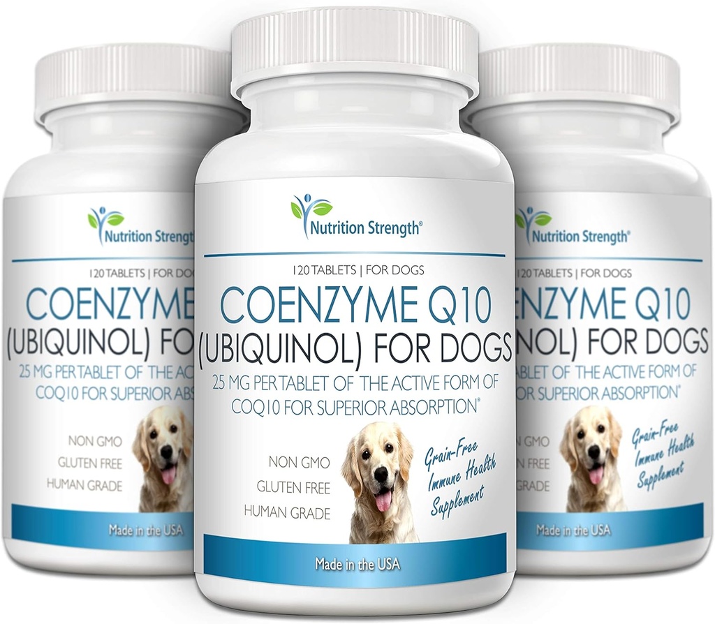 Coenzyme Q10 for Dogs Grain-Free Supplement, Ubiquinol - The Electron-Rich Form of CoQ10, Promotes Heart Health, Cognitive and Energy Support for Dogs, 120 Chewable Tablets 6