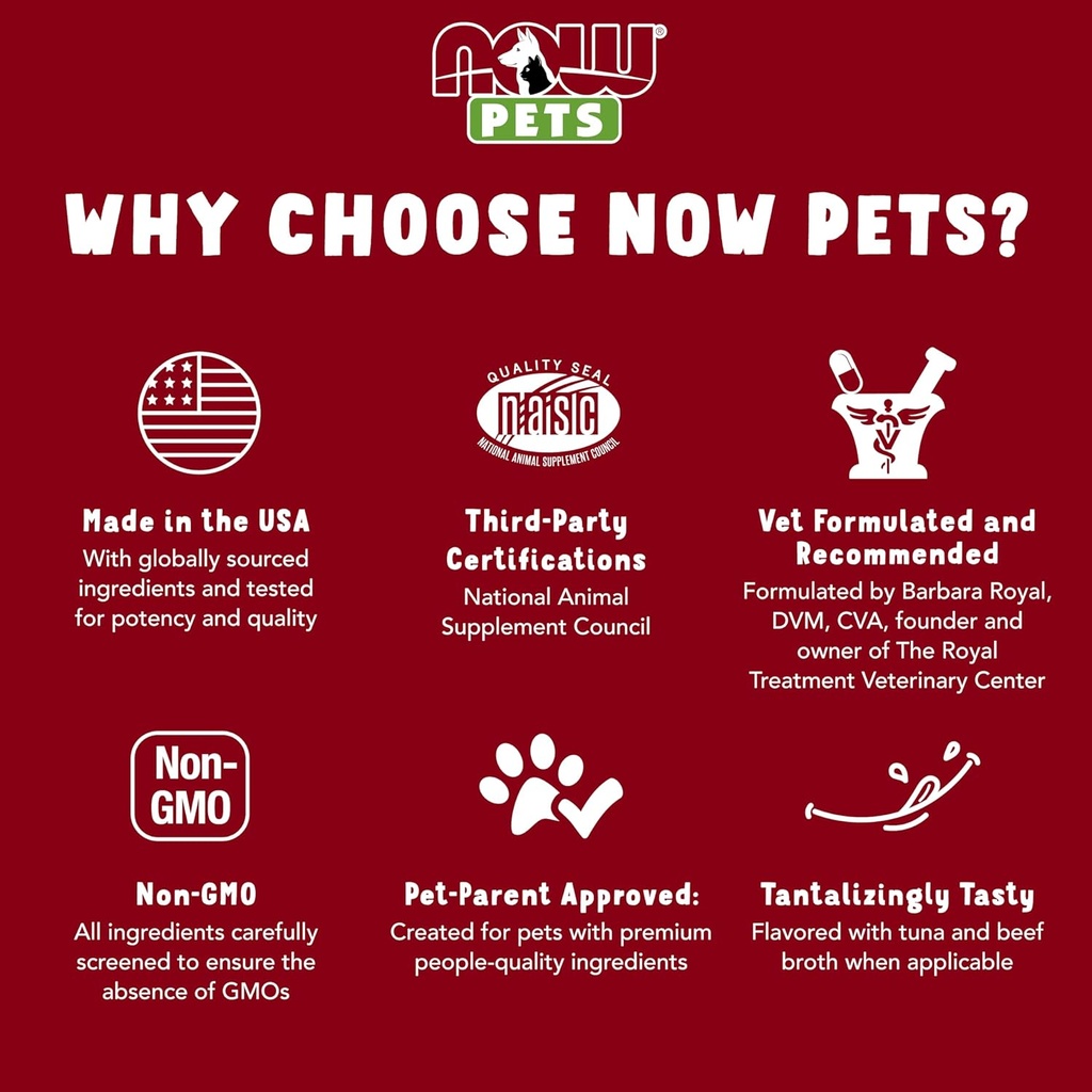 NOW Pet Health, Pet Relaxant Supplement, Formulated for Cats & Dogs, NASC Certified, 90 Chewable Tablets 6