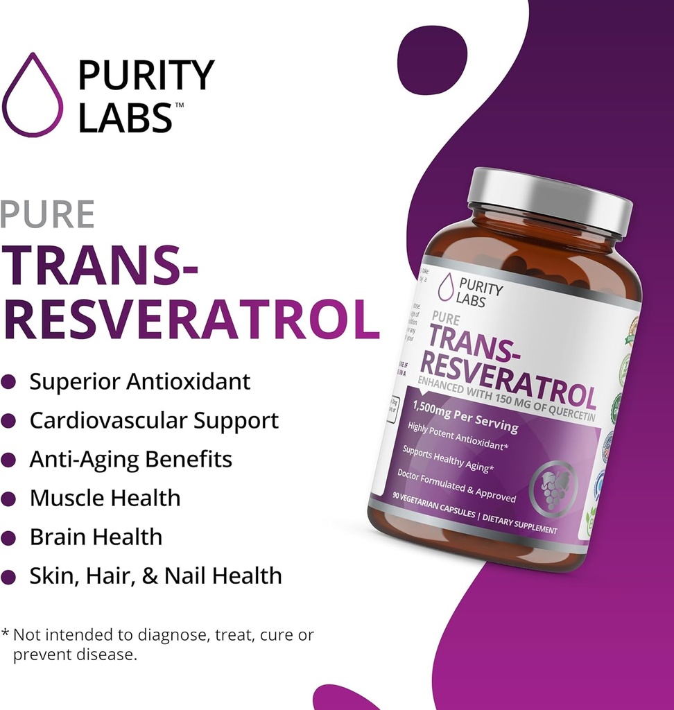 Purity Labs Vitamin D3 K2 & Pure Trans-Resveratrol Supplement 6