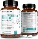 High Fiber Digestive Enzymes Supplement - 180 Capsules, Proprietary 2500HUT Makzyme-Pro Blend Probiotics Plus Papaya, Bromelain, Multi Natural Extracts for Healthy Digestion & Bloating Reduction 2