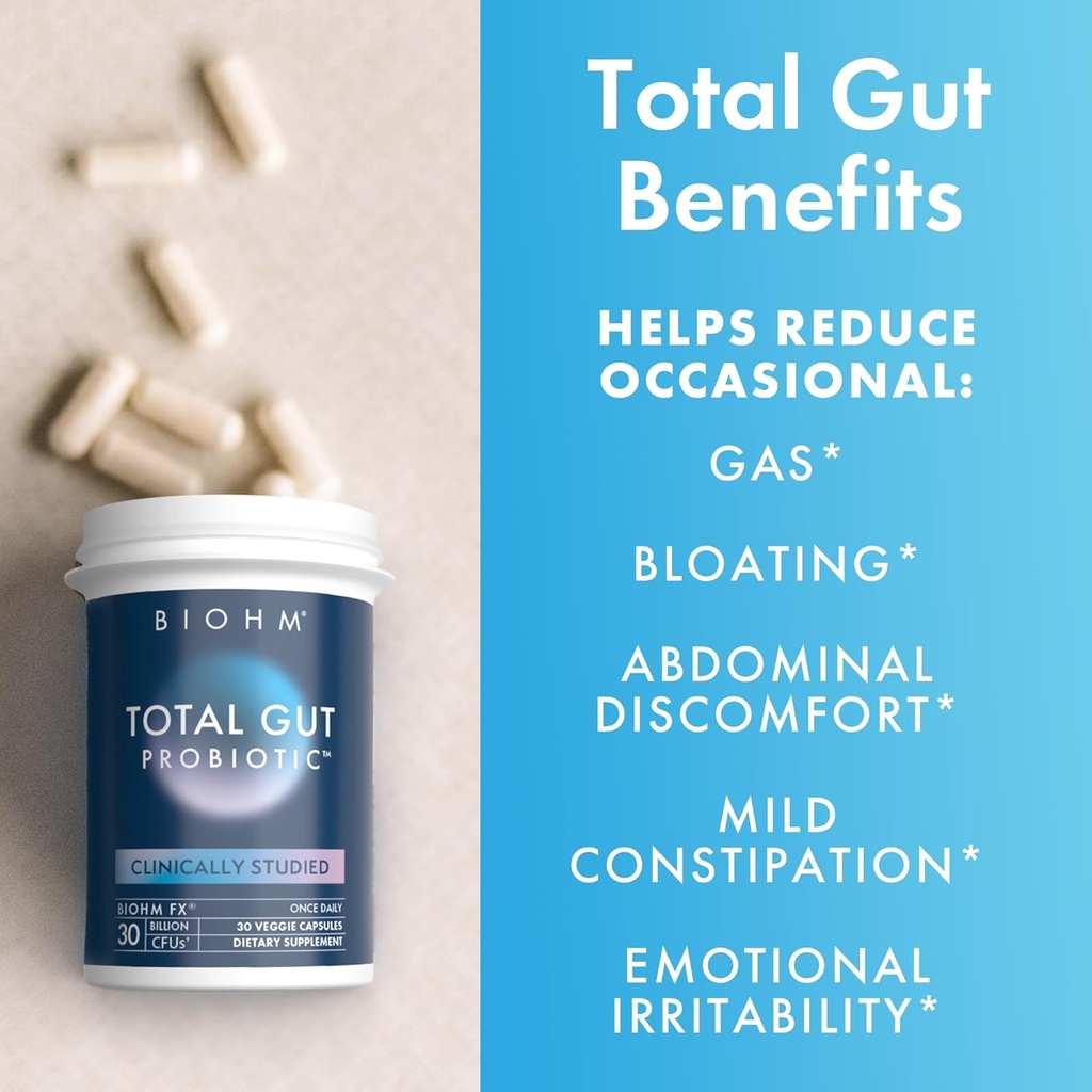 BIOHM Probiotic and Prebiotic Fiber Bundle, Combines Dietary Fiber and Digestive Enzymes for Advanced Gut Health, Non-GMO, Vegetarian, No Artificial Ingredients, 30 Servings Each 5