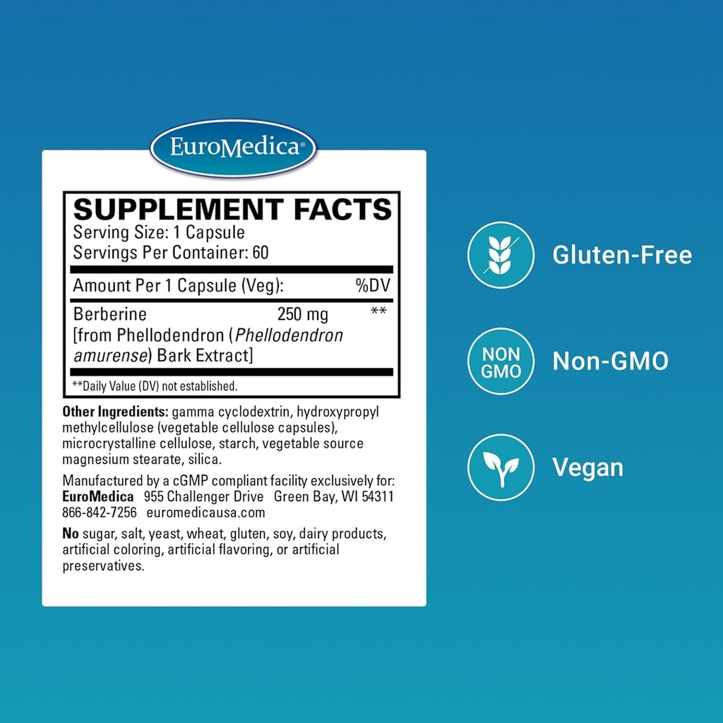 EuroMedica Ultra Absorption - Brain & Liver Health Support Supplement - Ultra-Absorption Support Supplement with Indian Barberry Root Extract - Vegan Capsules Aid Metabolic Health - 60 Capsules 3