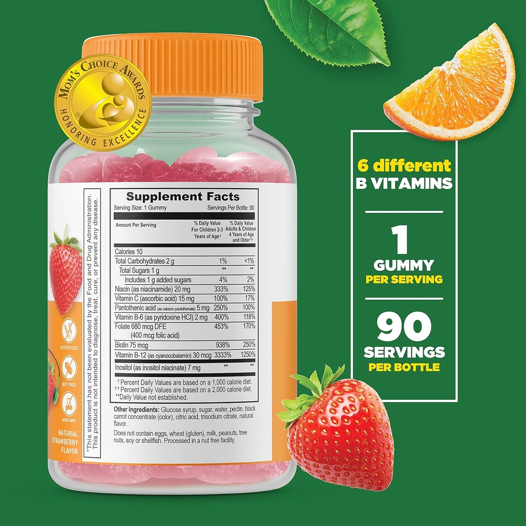 Lifeable Calcium Magnesium Kids + B Complex Kids, Gummies Bundle - Great Tasting, Vitamin Supplement, Gluten Free, GMO Free, Chewable Gummy 4