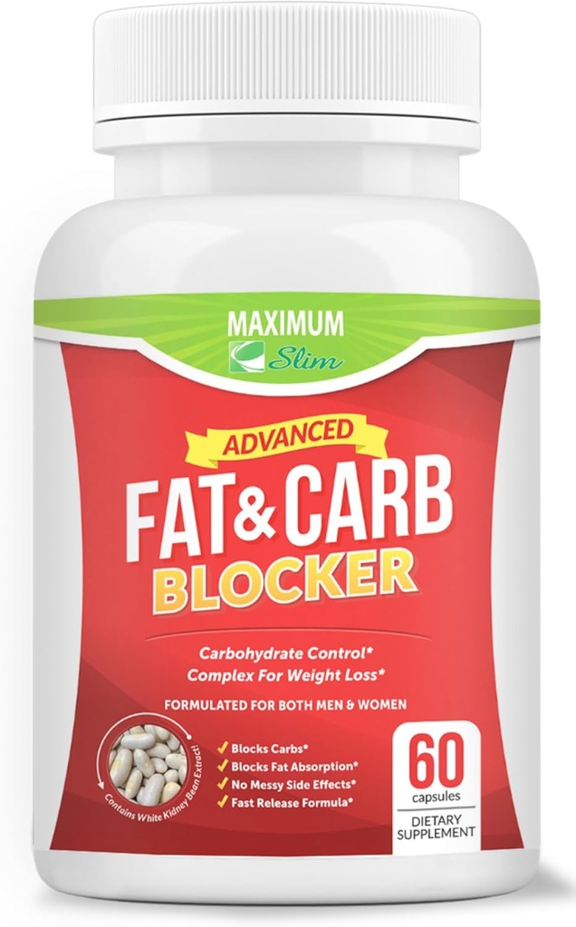 Maximum Slim Fat & Carb Blocker Pure Kidney Bean Extract for Weight Loss and Appetite Suppressant, 2
