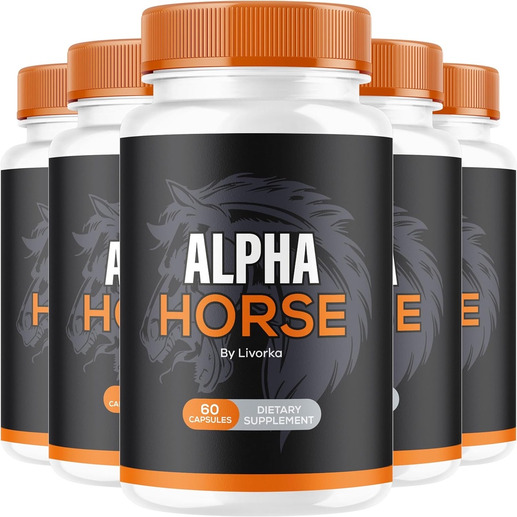 (5 Pack) Alpha Horse, Alpha Horse Pills for Men, Alpha Horse Capsules, Alpha Horse Supplement, Alpha Horse Vitamin All Natural Premium Formula, Alpha Horse Supplement Support, 300 Capsules for 5 Month 2