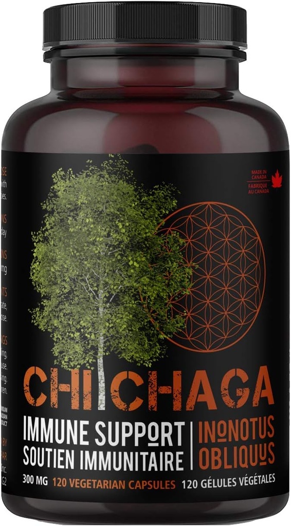 Chaga Mushroom Capsules Supplement for Immune Health Support - 120 Vegetarian Capsules 2