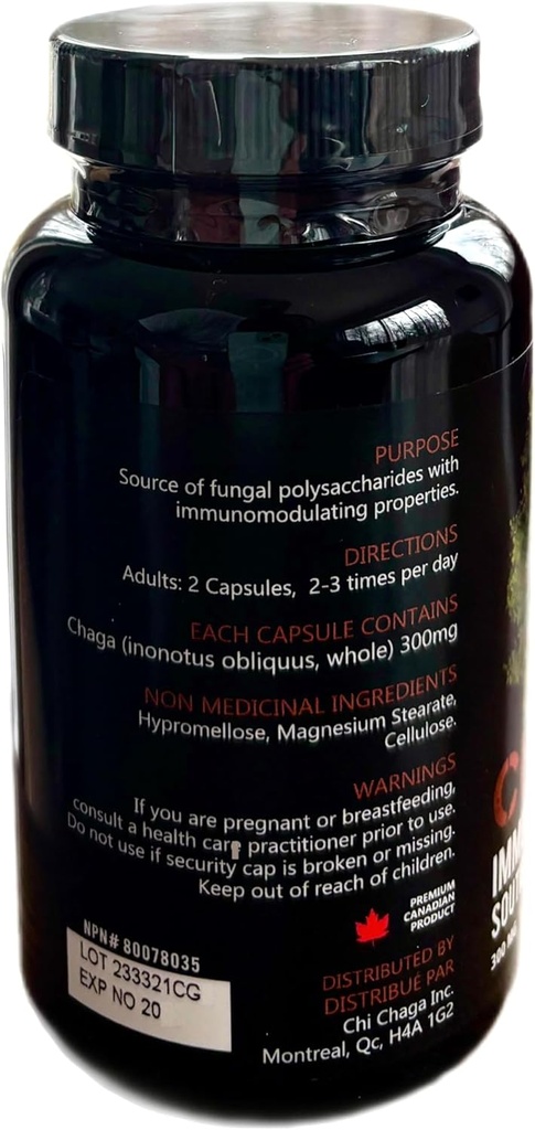 Chaga Mushroom Capsules Supplement for Immune Health Support - 120 Vegetarian Capsules 3