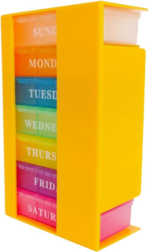 Travel Pill Organizer Box, 3 Times a Day, AM PM Daily Pill Organizer Dispenser Reminder, Medication Case Planner Portable for Purse Pocket Medicine Vitamin, Supplement, Storage Container 2