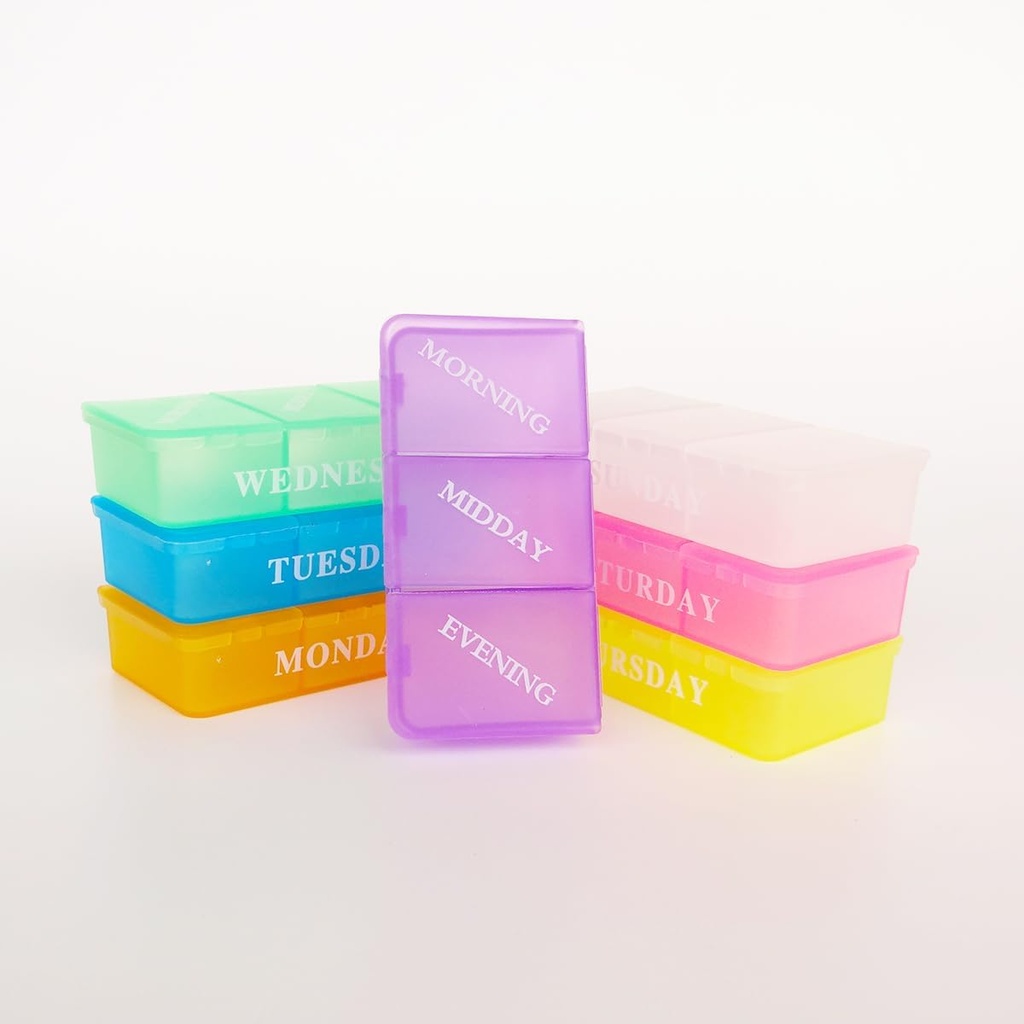Travel Pill Organizer Box, 3 Times a Day, AM PM Daily Pill Organizer Dispenser Reminder, Medication Case Planner Portable for Purse Pocket Medicine Vitamin, Supplement, Storage Container 6