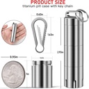 TISUR Titanium Small Pill Holder Keychain, Portable Pill Case Waterproof Pocket Pill Box Container Carrier to Hold Pills, Vitamins, Fish Oil, Supplements 3