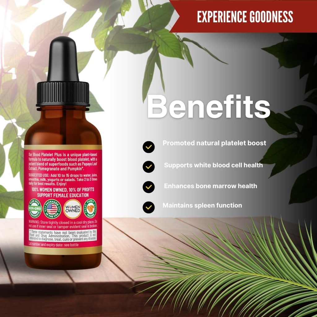 Herbal Goodness Papaya Leaf Blood Platelet Liquid Supplement - Liquid Tincture 1oz - Natural Blood Platelet Boost & Immune Support, Bone Marrow - Blood Cleanse Formula - Made in USA 5