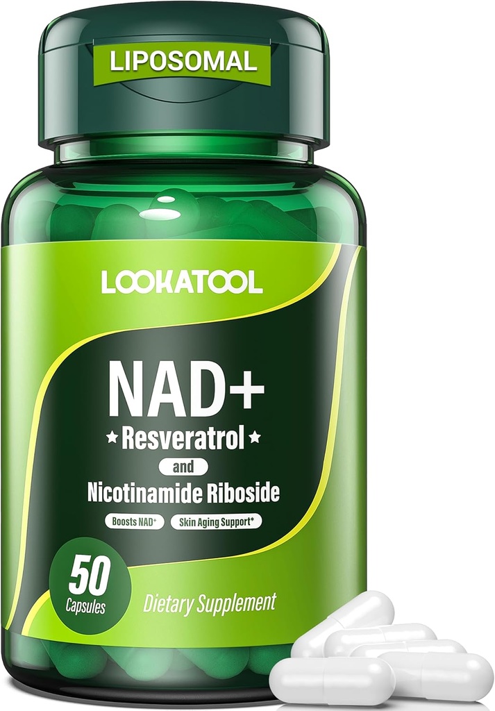 NAD+ Resveratrol Supplement, Liposomal Resveratrol, Quercetin NR Supplement for Anti-Aging, Focus, Energy, 60 Capsules 2