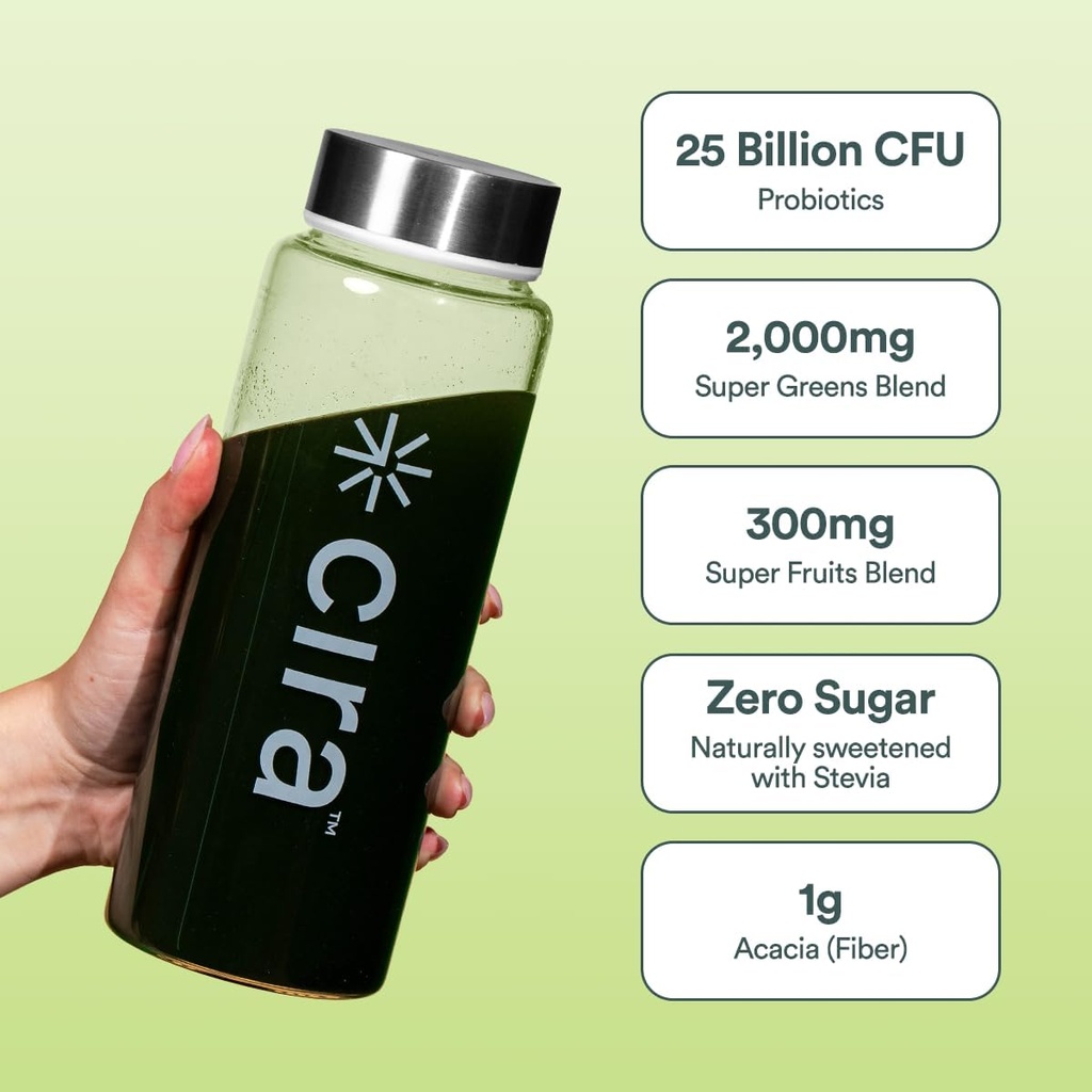 Cira Daily Greens - Naturally Sweetened, Organic Spirulina Superfood Powder with Premium, Antioxidant-Rich Ingredients for Debloating, Digestion, & Energy - Pineapple Coconut, 30 Servings 4