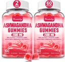 Ashwagandha Gummies 2500mg for Women & Men: Ashwagandha Supplement Gummy Extra Strength with Turmeric, Vitamin D3, L-Theanine, Magnesium - Filled Gummies, Strawberry Flavor, Vegan, Non-GMO 2