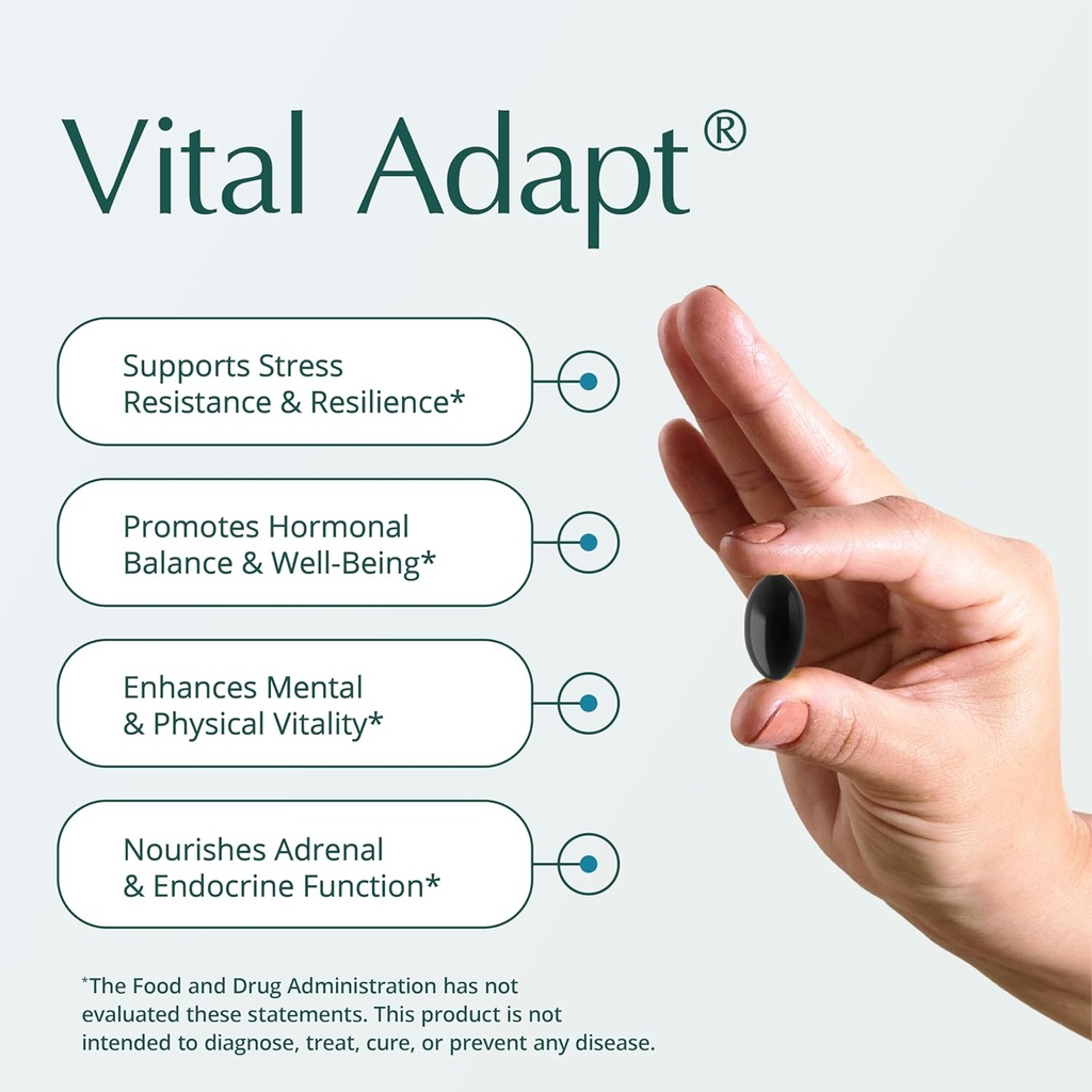 Natura Health Products Vital Adapt Supplement - Daily Nourishing Adaptogenic Tonic for Endocrine Function Support - Featuring Rhodiola, Ashwagandha, Cordyceps, Reishi (60 Capsules) 3