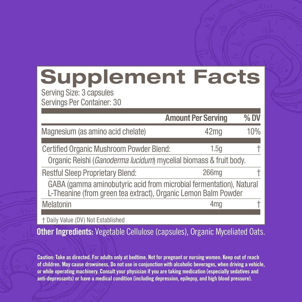 OM MUSHROOM SUPERFOOD Zen and Sleep Bundle Mushroom Capsules Superfood Supplement, 90 Count, 30 Days Supply of Each 4