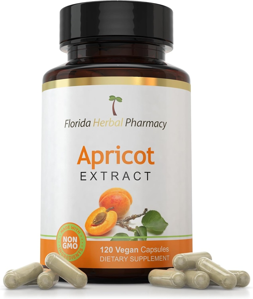 Florida Herbal Pharmacy, Apricot Supplement Capsules 10:1 (360 Capsules) 500 mg per Capsule, 1000 mg Serving (Pack of 3) 2