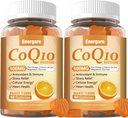 2 Packs CoQ10 500MG Gummies - 3X Better Absorption Coenzyme Q10 Supplements - Plus Omega-3, Magnesium, Vitamin B3 & Zinc for Heart Health, Cellular Energy & Antioxidant, 120 Cts 2