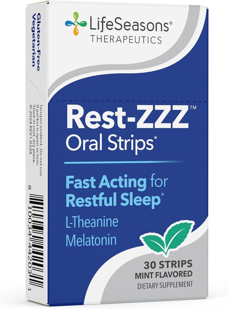 Rest-ZZZ Oral Strips - Powerful Sleep Support Supplement - Fall Asleep & Stay Asleep - Calms Nervous System - Naturally Ease Tension & Restlessness - Low Dose Melatonin GABA & Chamomile - 30 Servings 2