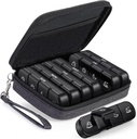 PULIV Weekly Pill Organizer 4 Times a Day with a Business Stylish Bag, Portable Pill Box 7 Day with 28 Compartments for Men, Removable Pill Sorters to Store Vitamin, Medication, Fish Oil, Supplements 2